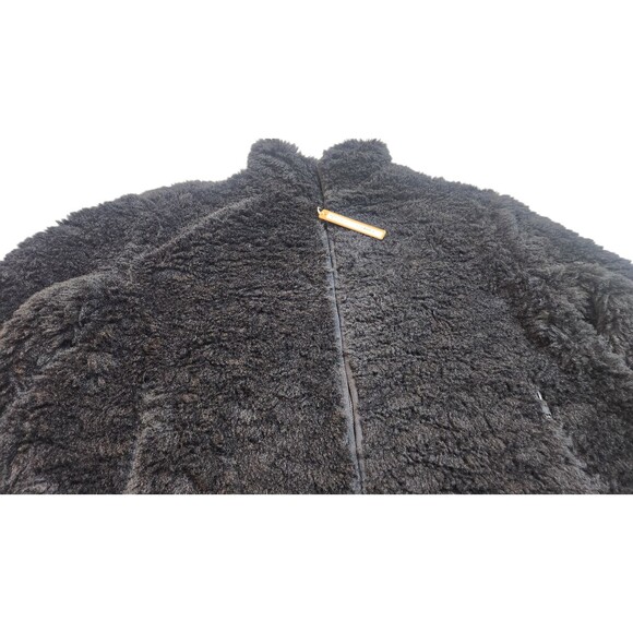 Skims Women's Size XXS Onyx Faux Fur Zip Up Mock Neck Jacket NWT